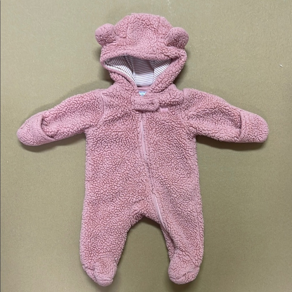 Cozy Pink Fleece Baby Onesie